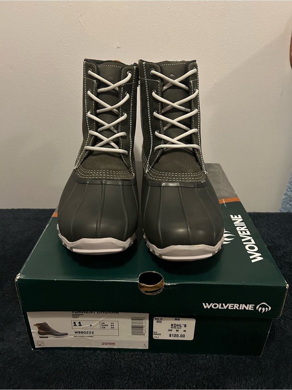 Wolverine Olive Green and White Duck Boots